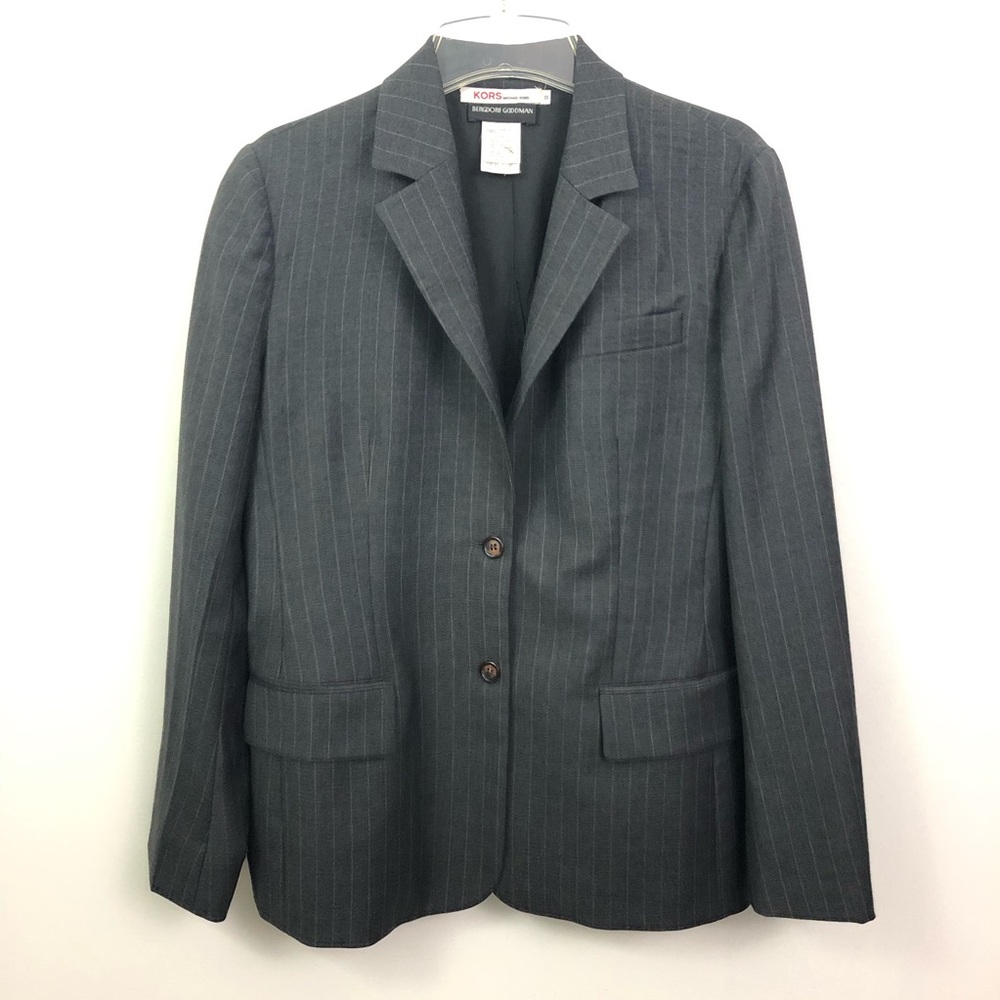 Kors Michael Kors Gray Pinstriped Blazer Jacket‎
